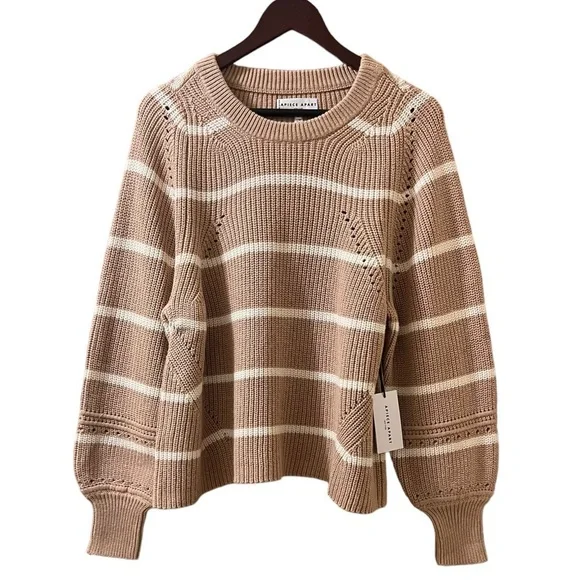 Apiece‎ Apart Sweater Cashmere Wool Blend Celeste Crop Knit Pullover Sz XL